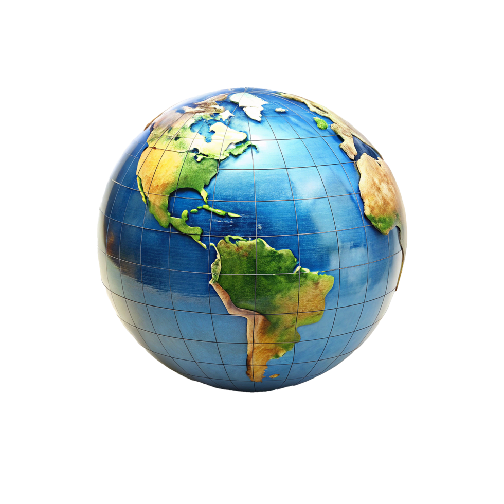 A Detailed Terrestrial Globe Showing the Continents and Oceans of Earth png