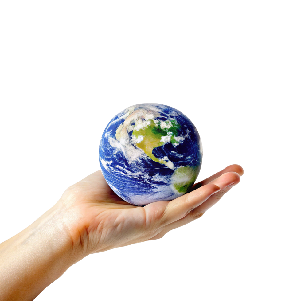 A Hand Gently Holding Our Precious Earth Globe A Symbol of Global Care and Environmental Responsibility png