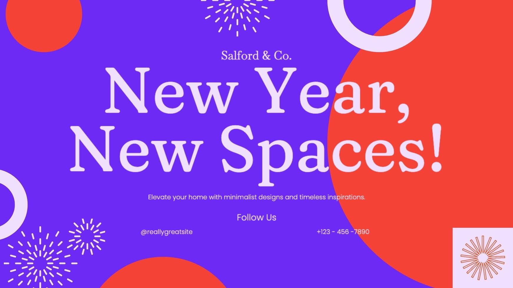 Mobile FB Cover - New Year Influencer Page Home Decor template