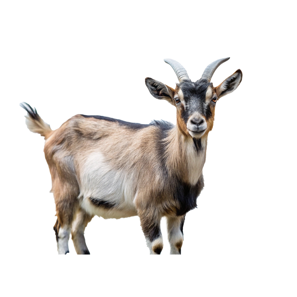 A Young Adorable Goat Standing Against a Light Background png