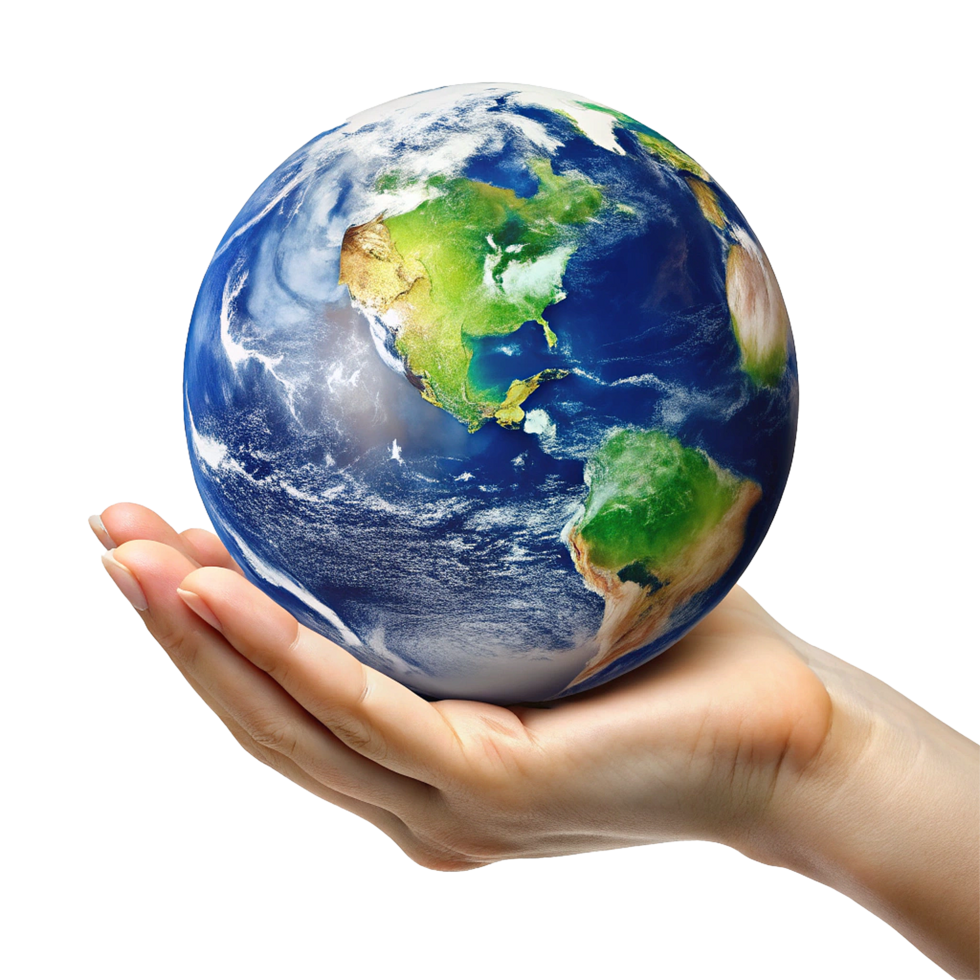 A Hand Gently Holding Our Precious Earth Globe Representing Global Unity and Environmental Care png