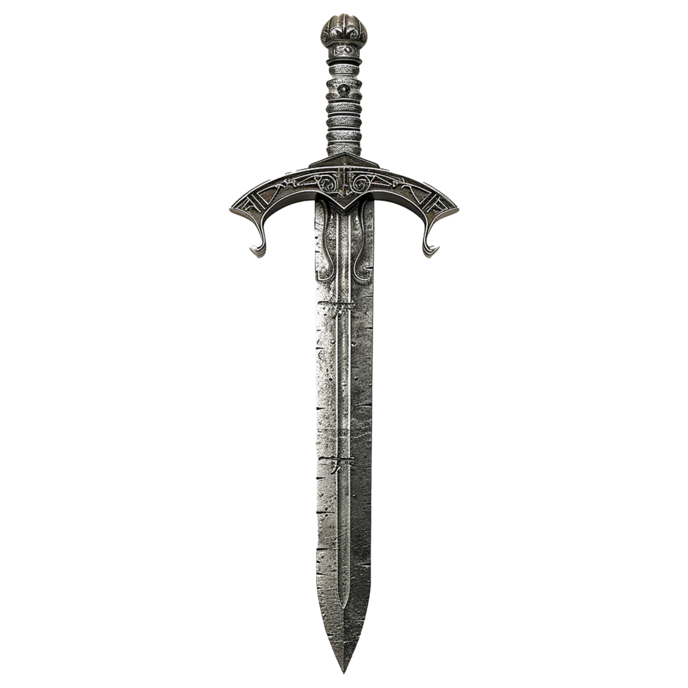 Ornate MedievalStyle Sword with Detailed Hilt and Blade png