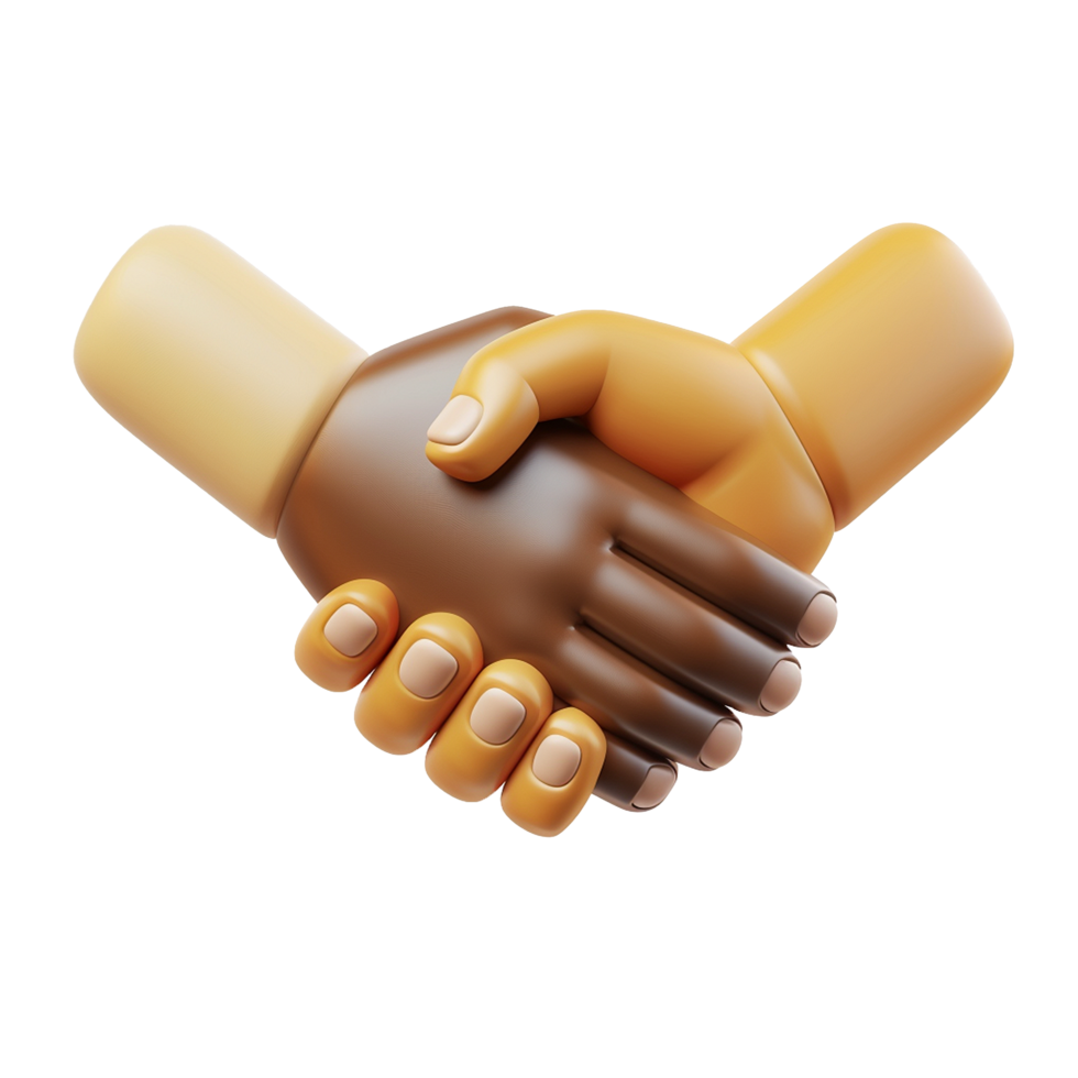 3D Render of Two Hands Shaking in Unity and Agreement Showing Collaboration and Partnership png