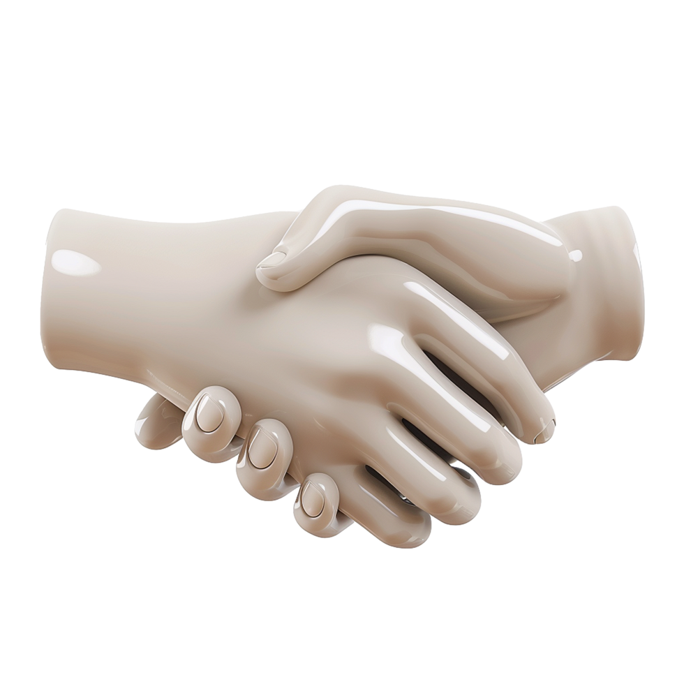 A symbolic image of two hands clasped together in a firm handshake representing partnership collaboration and agreement png