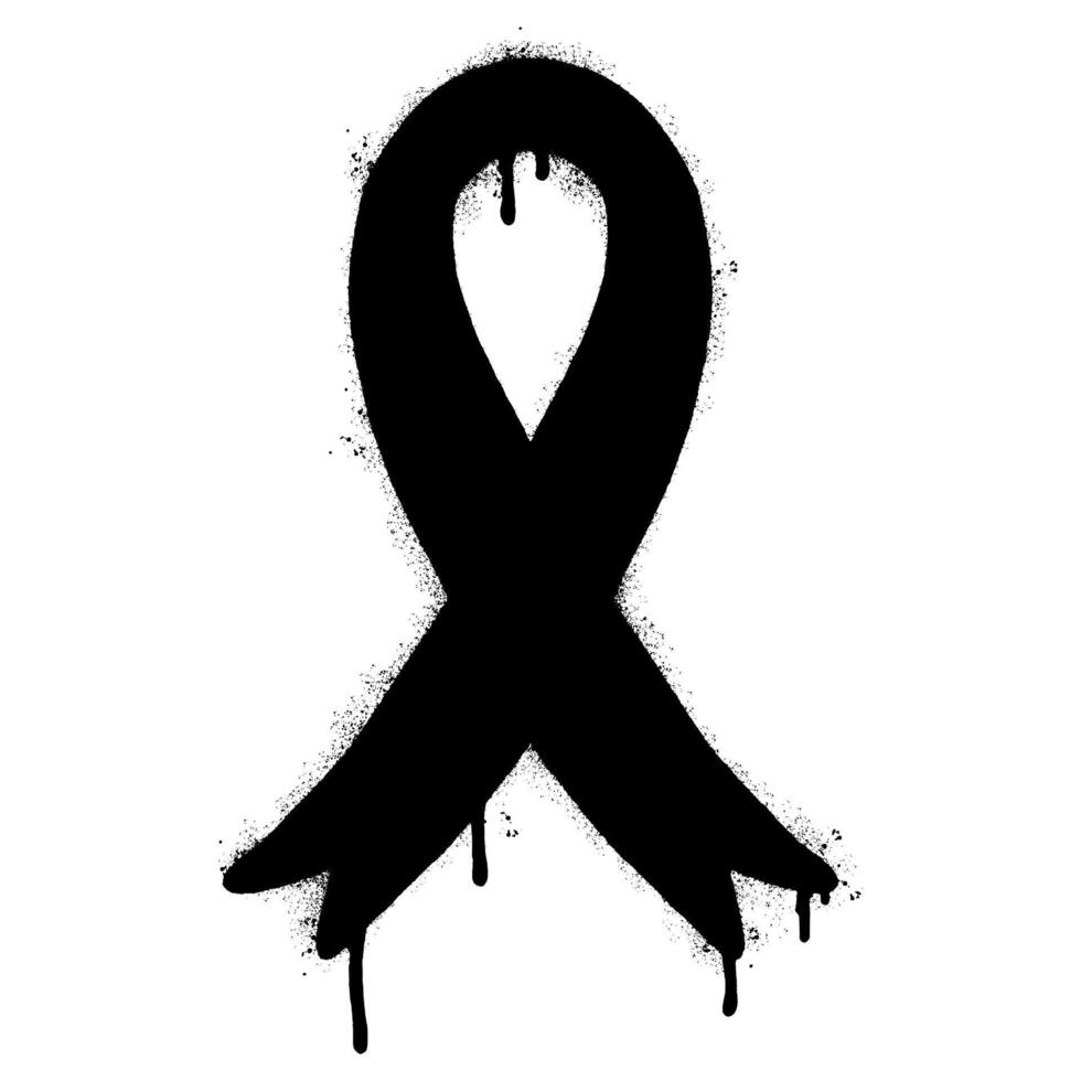 Graffiti Awareness ribbon icon isolated on white background vector