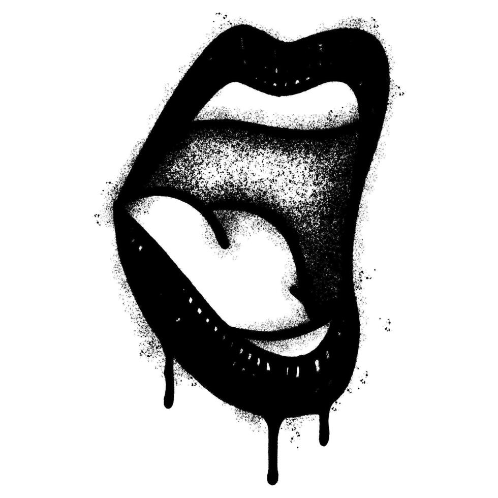 Graffiti screaming mouth icon isolated on white background vector