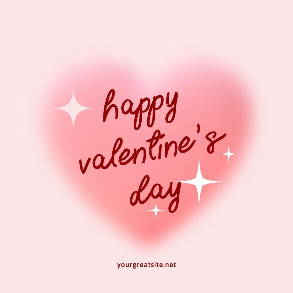 Simple Love Pink Valentine's Day Season Greeting Instagram Post template