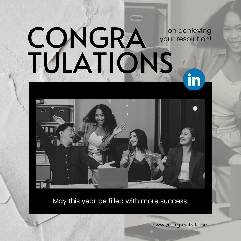 Congratulation Your Resolution Linkedin Post template