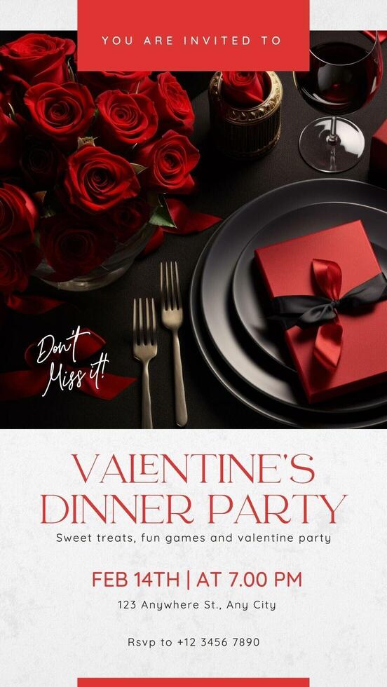 Elegant Valentine Dinner Party Instagram Story template