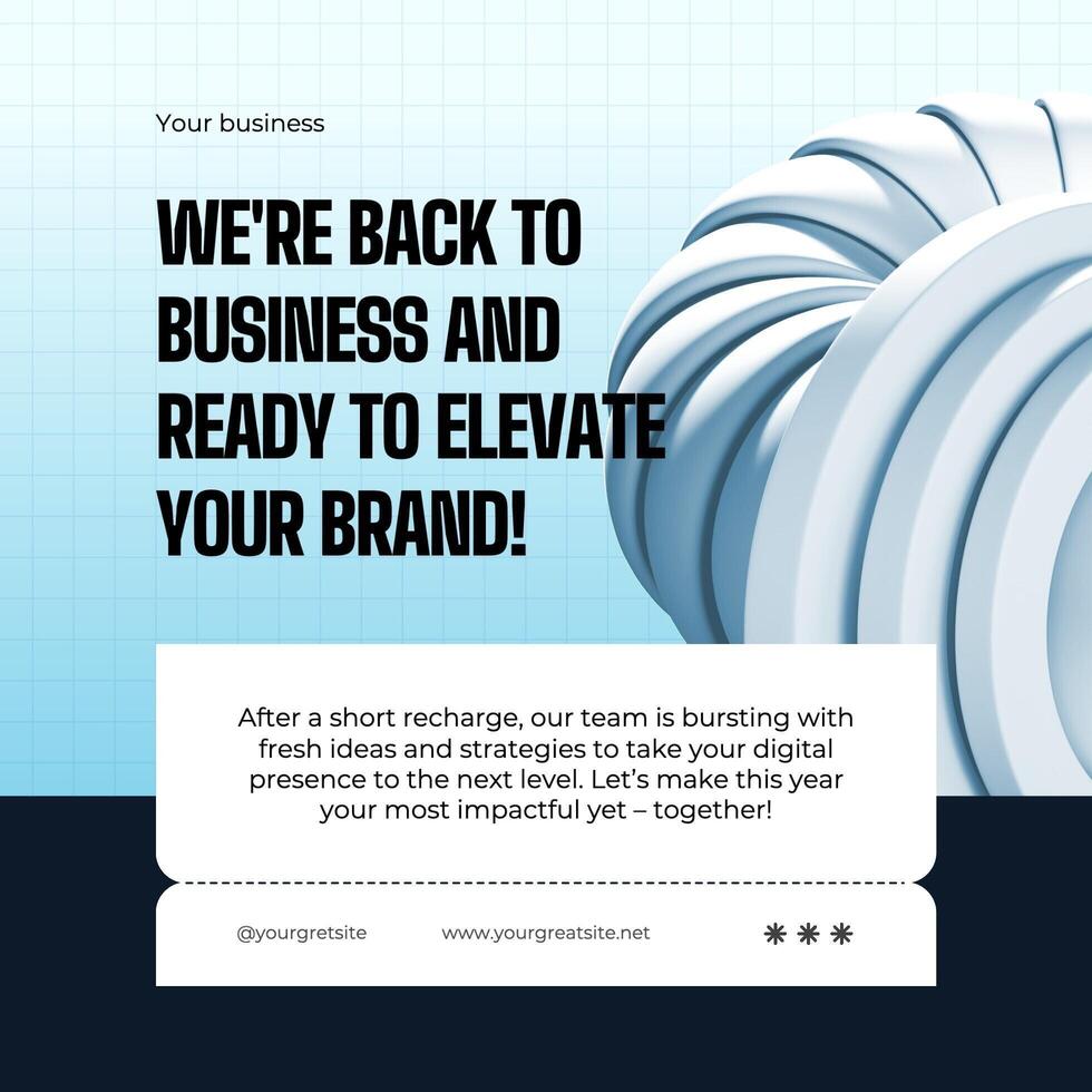 3d blue black modern futuristic back to business instagram post template