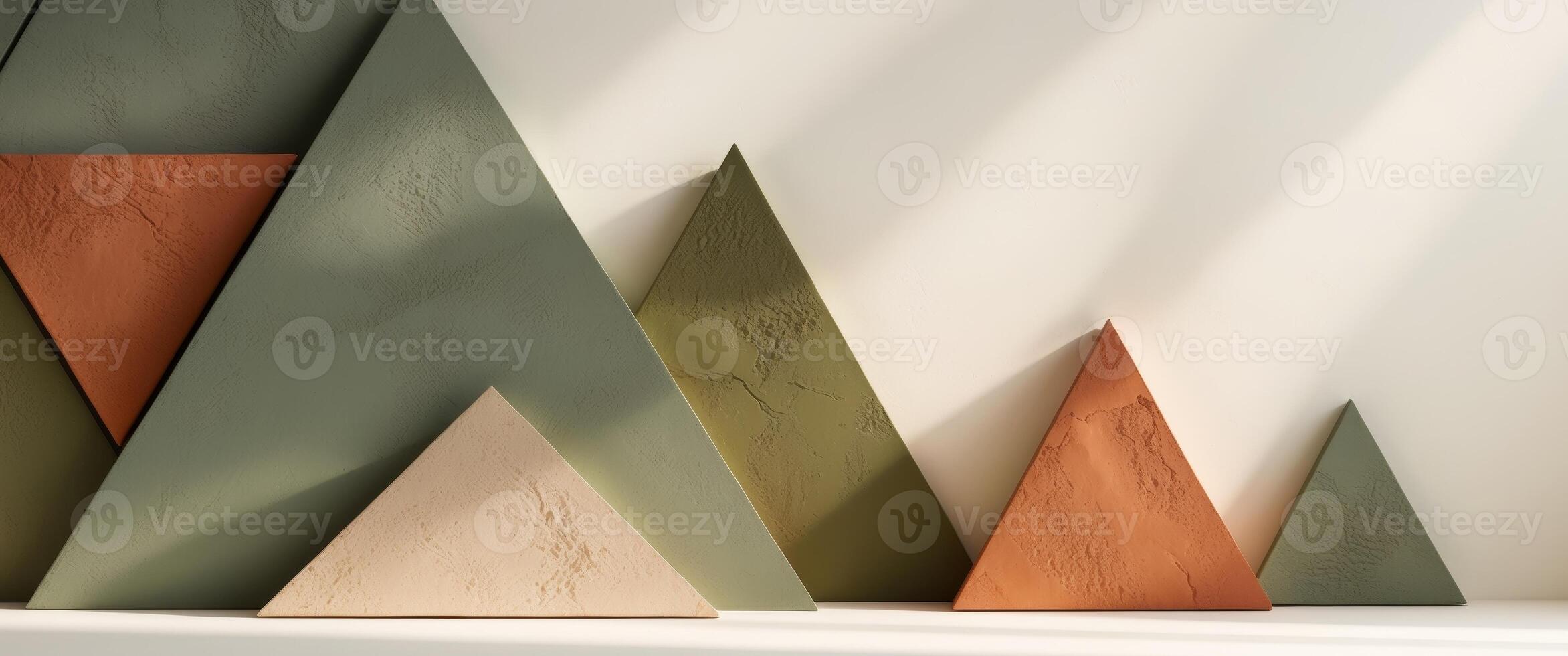 Abstract Geometric Background with Textured Triangles and Earthy Tones photo