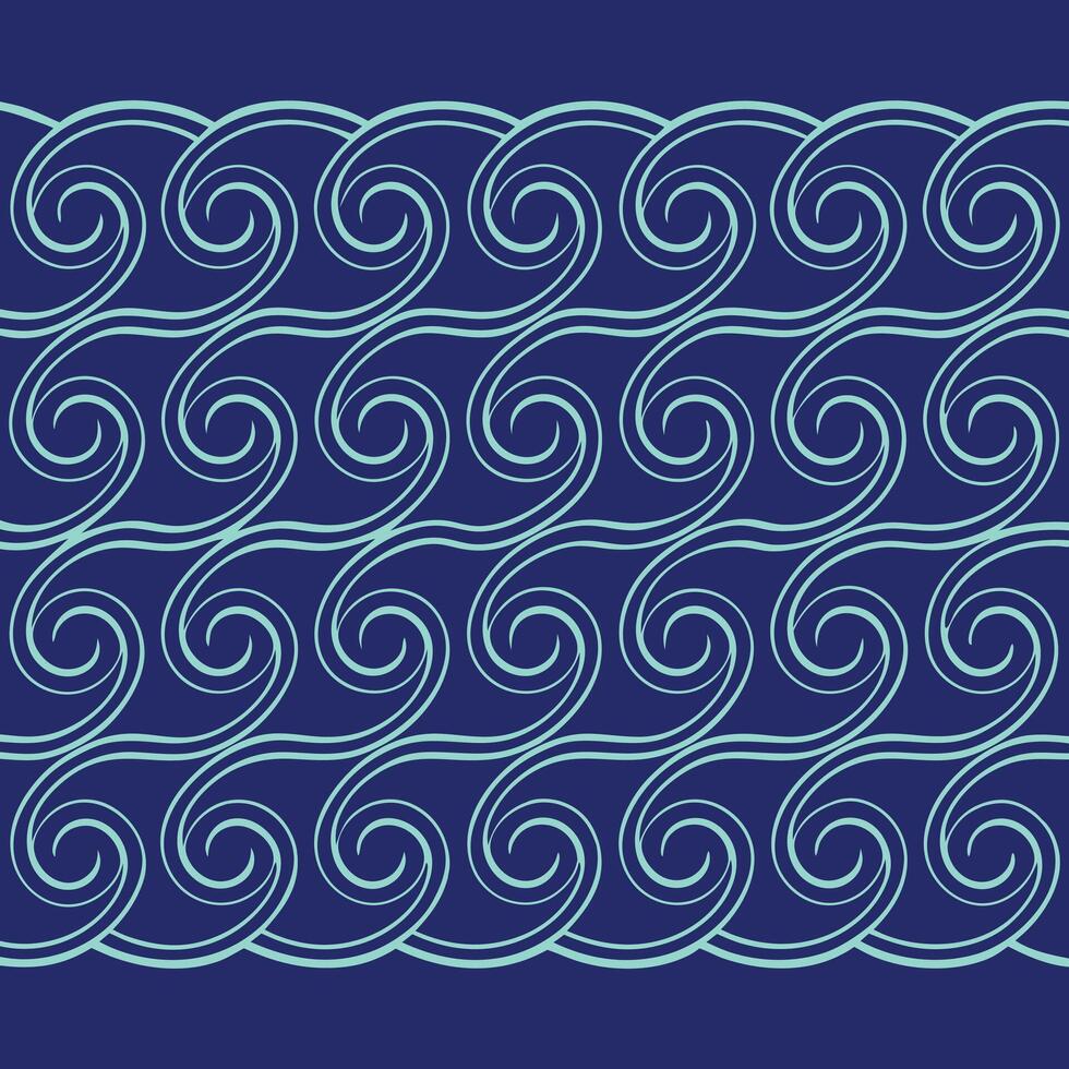 elegant Curvy Waves Seamless Pattern. vector