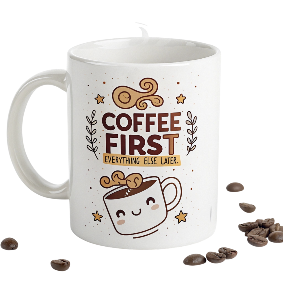 coffee mug with bright hearts and polka dot pattern png