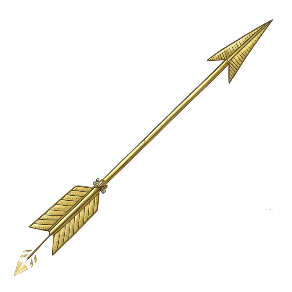 golden cupid arrow piercing fluffy white cloud png