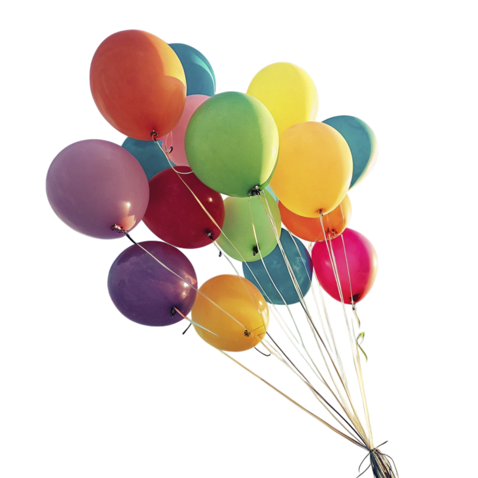 A bunch of balloons on a black background png