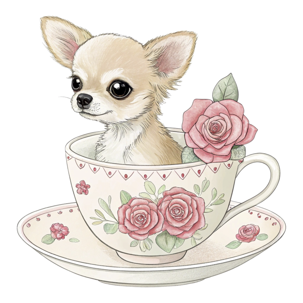Chihuahua in a teacup png