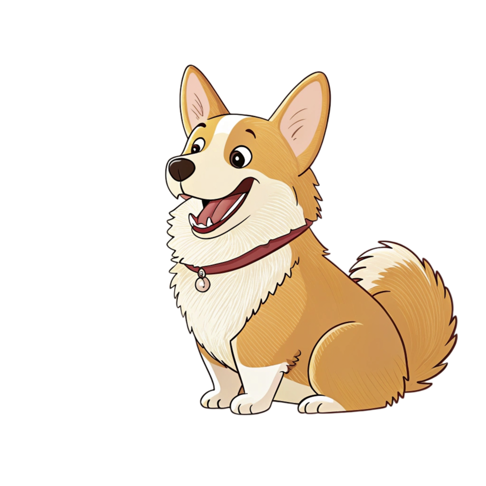 A cartoon dog sitting on a black background png
