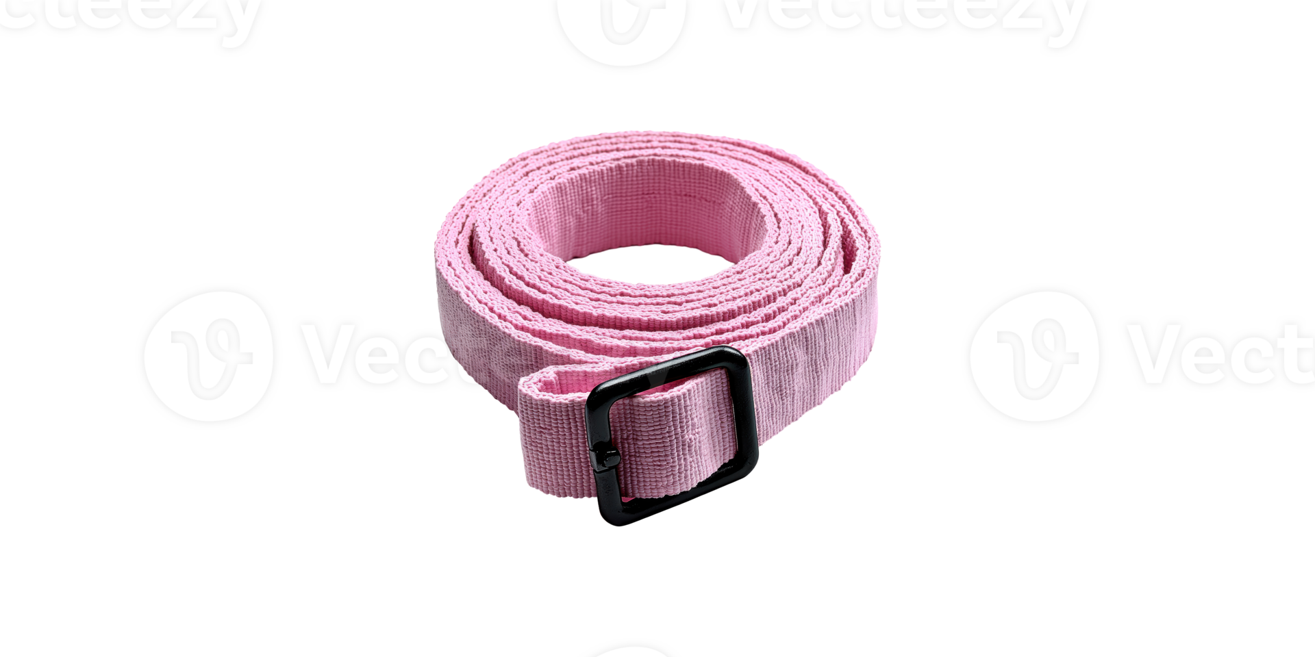 Pink fabric belt with black buckle isolated on transparent background png