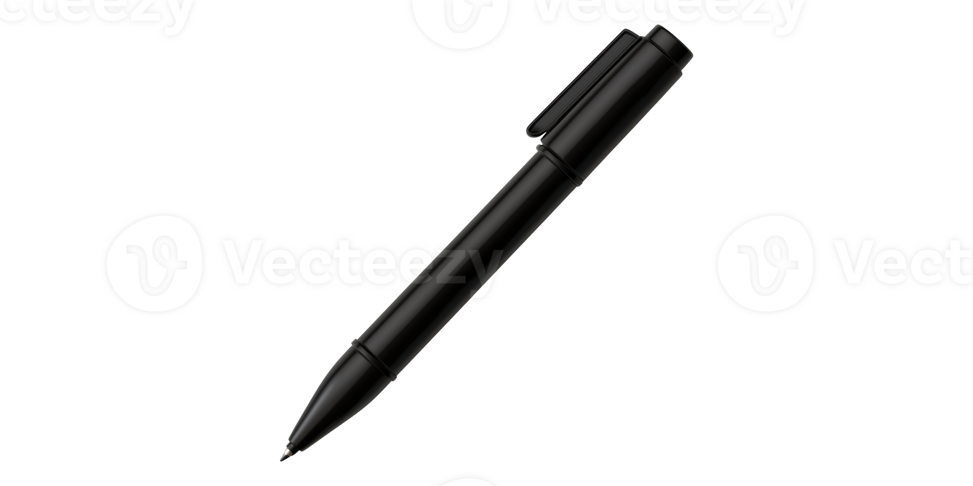 Black ballpoint pen isolated on transparent background png