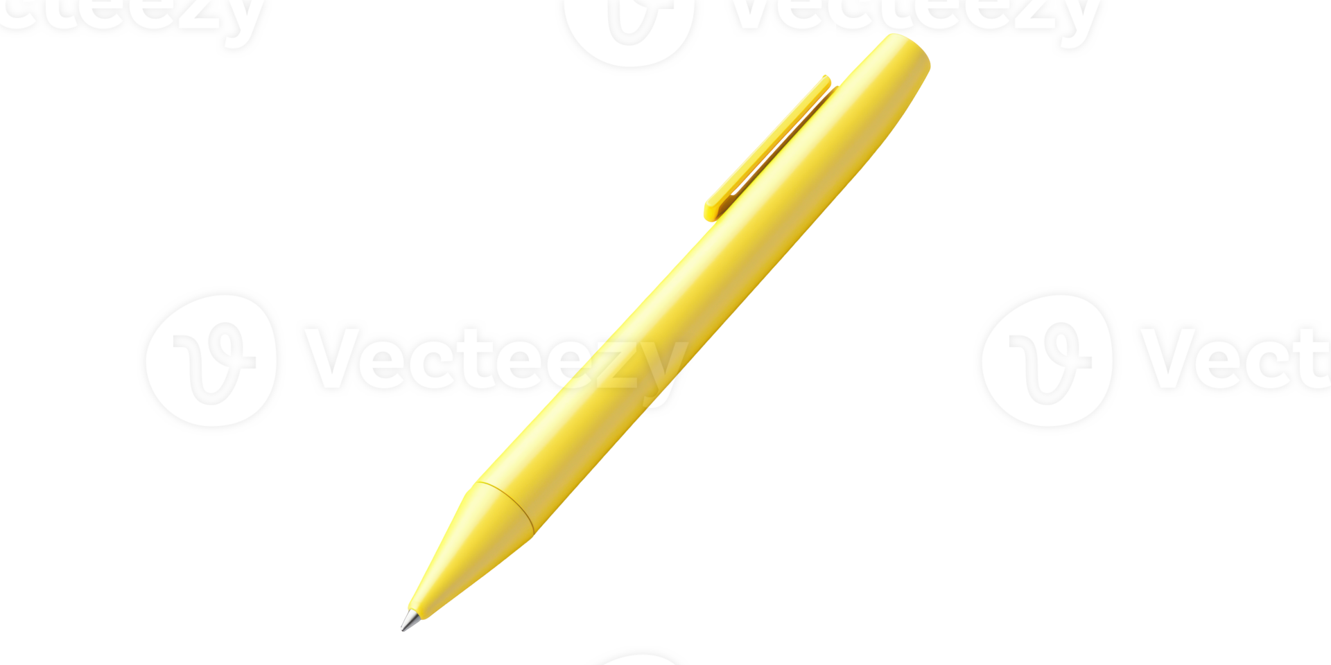 Yellow ballpoint pen isolated on transparent background png