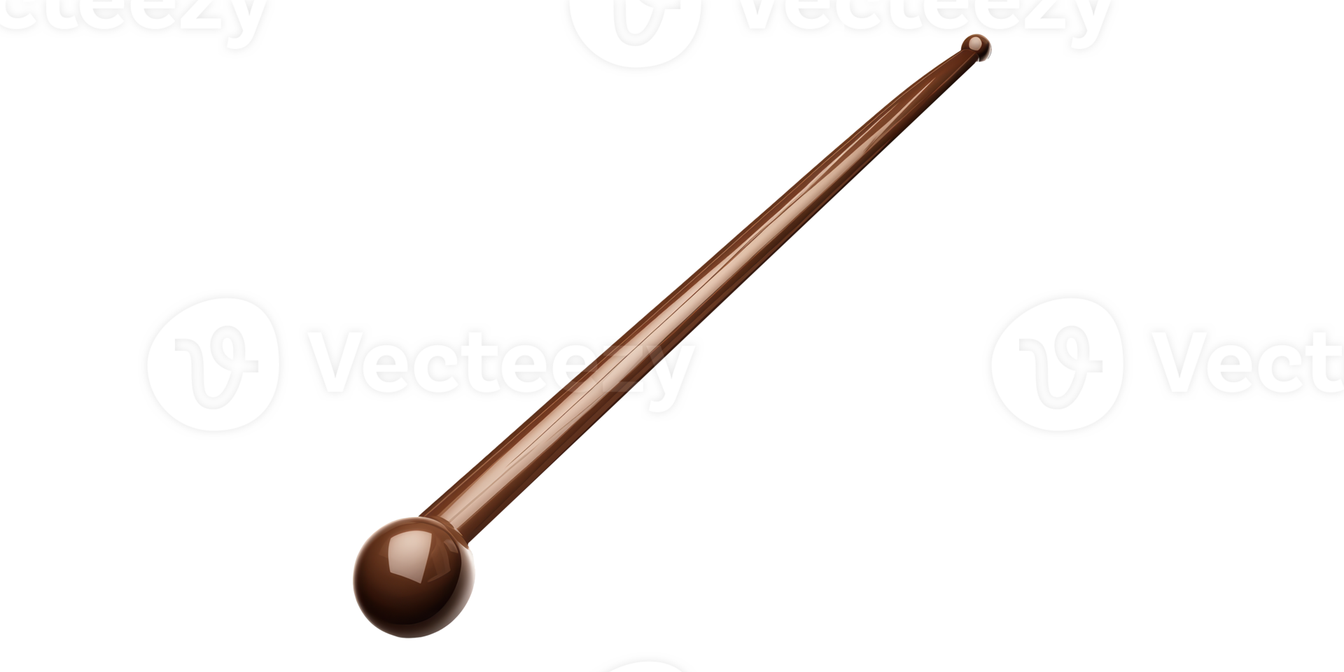 Wooden drumstick with rounded tip isolated on transparent background png
