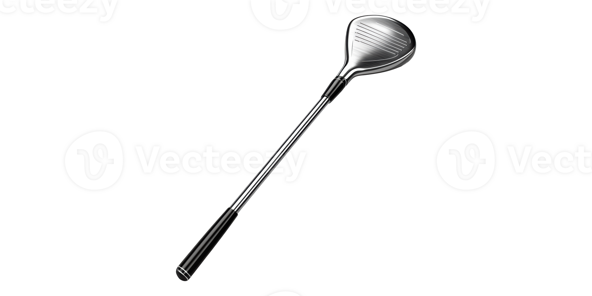 Golf club with metal head isolated on transparent background png