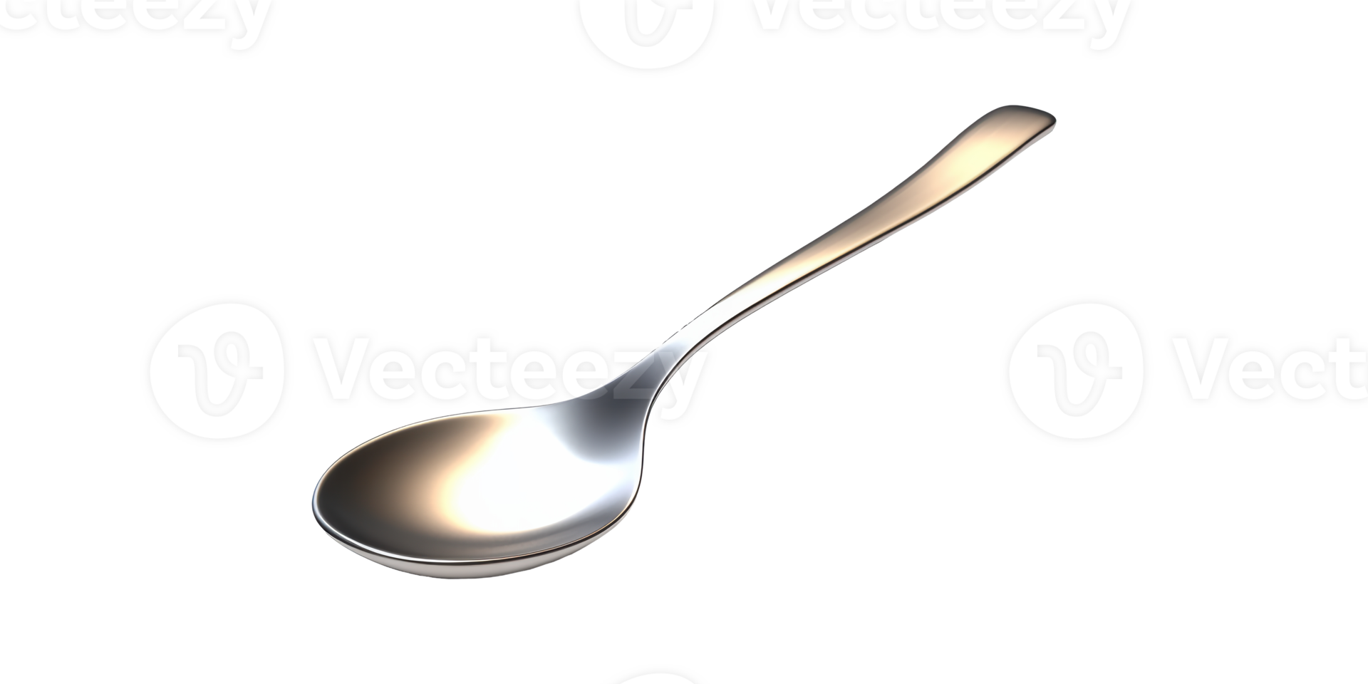 Silver spoon with curved handle isolated on transparent background png