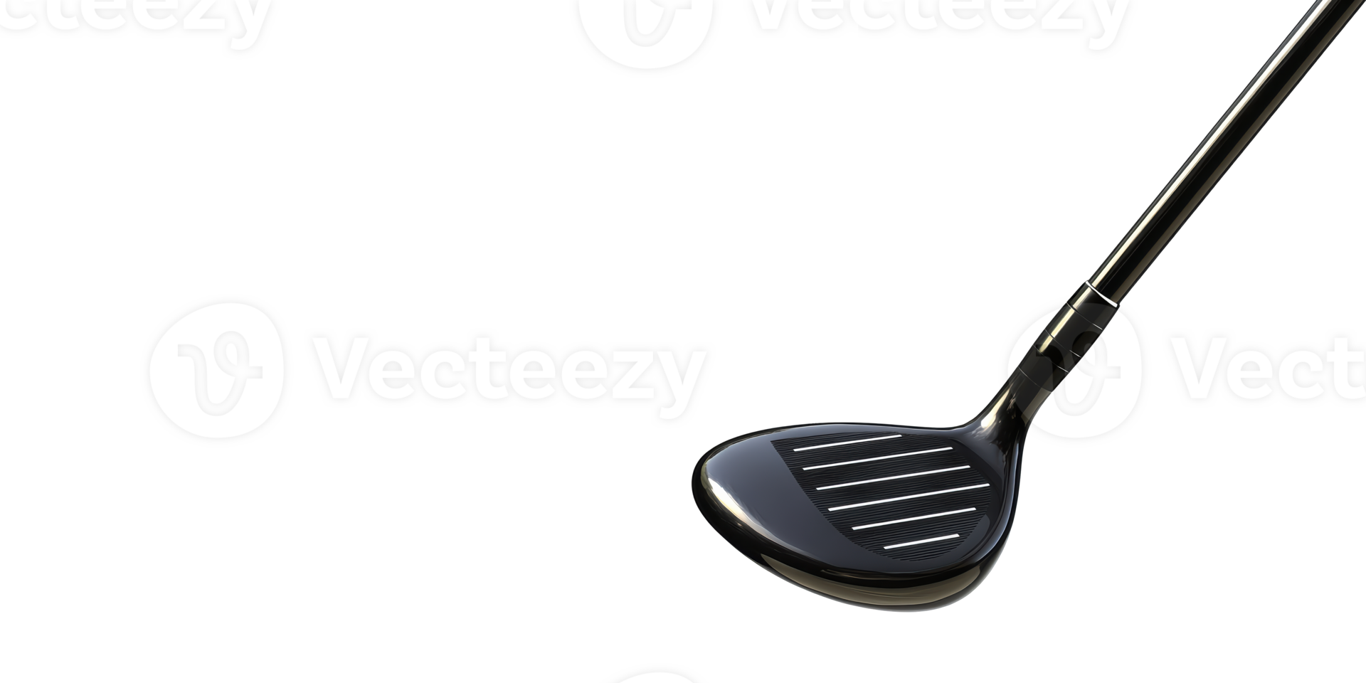 Close-up of a golf club head isolated on transparent background png