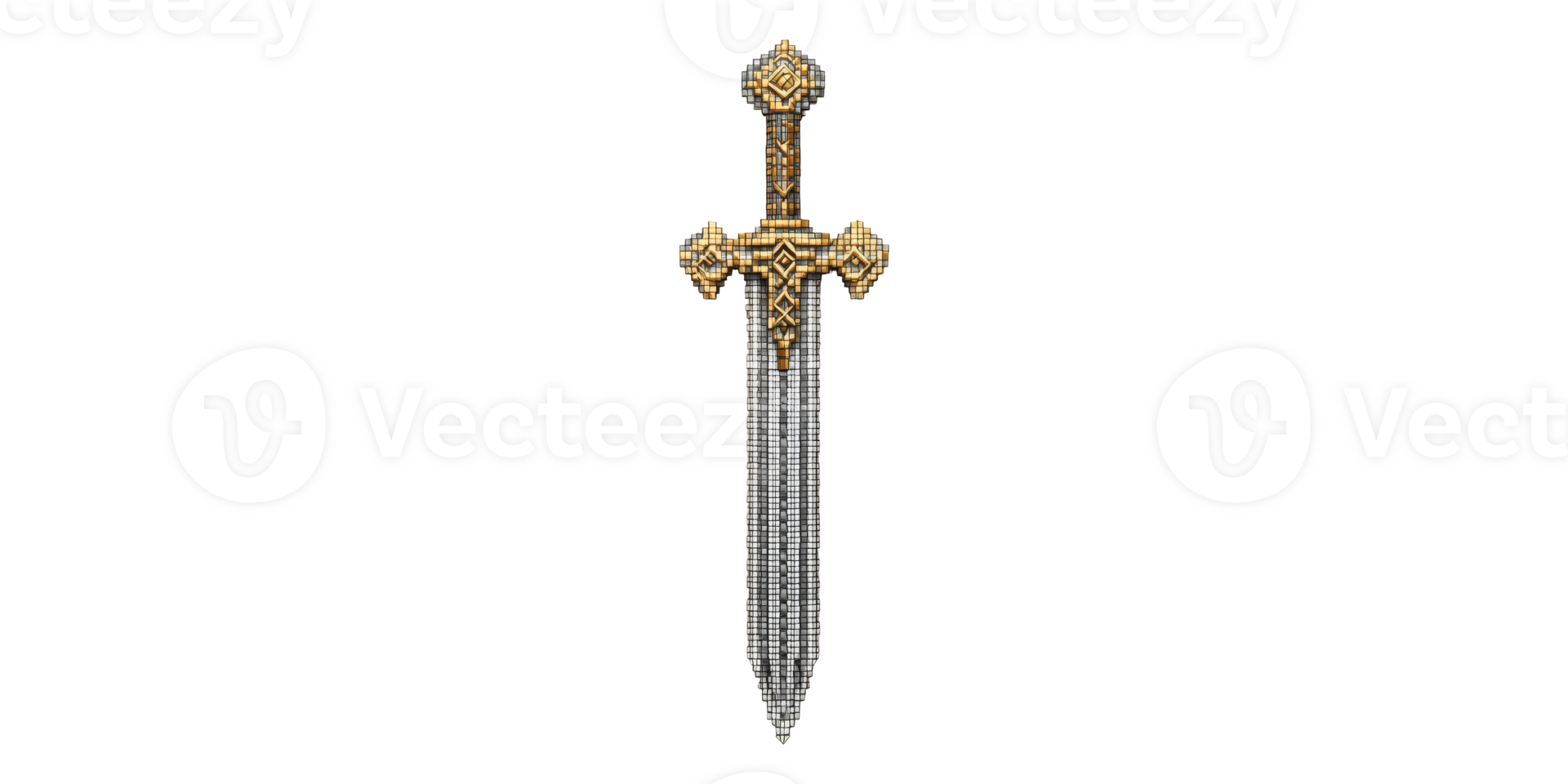 Decorative sword with intricate design isolated on transparent background png