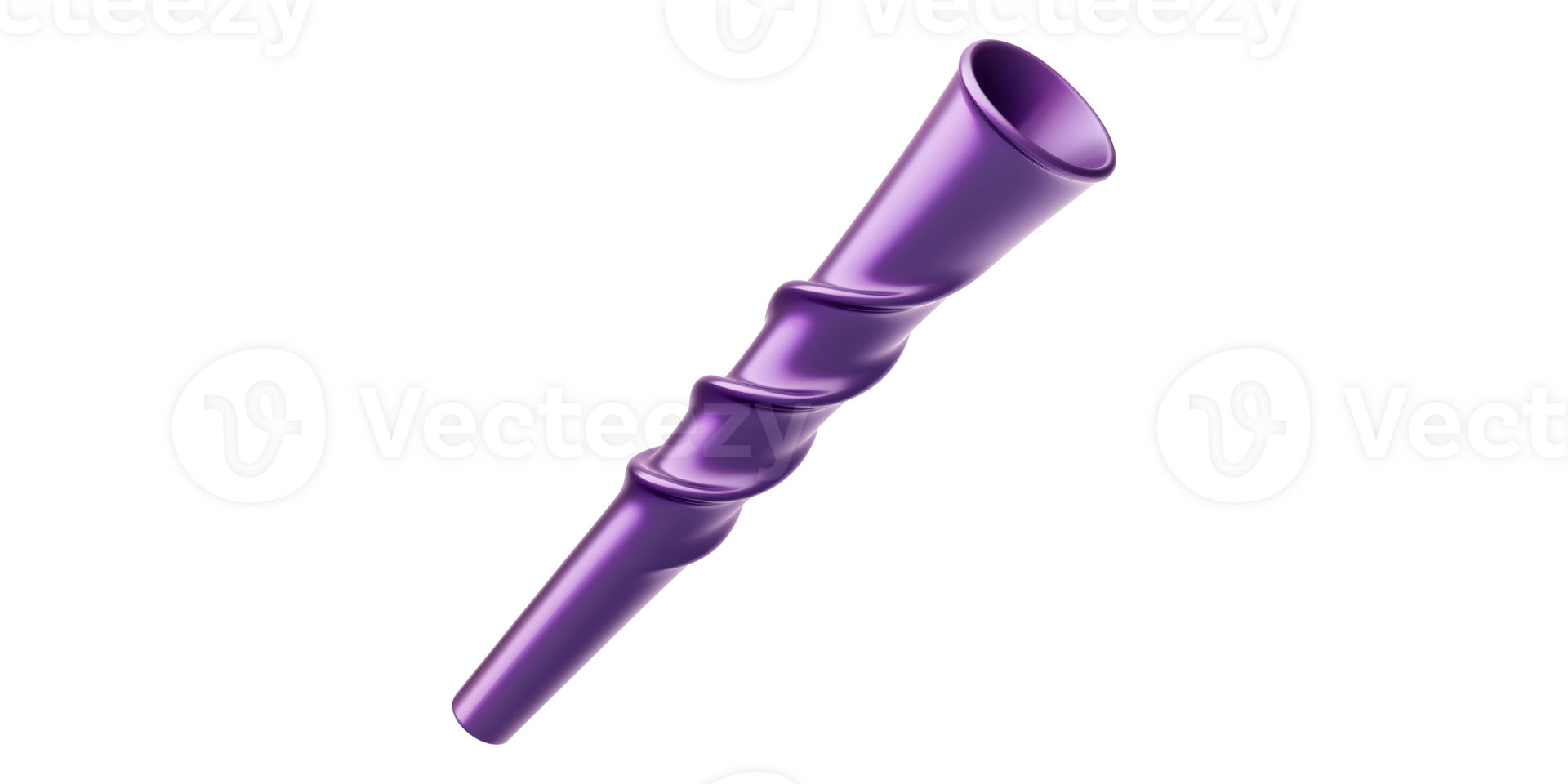 Purple plastic toy horn isolated on transparent background png