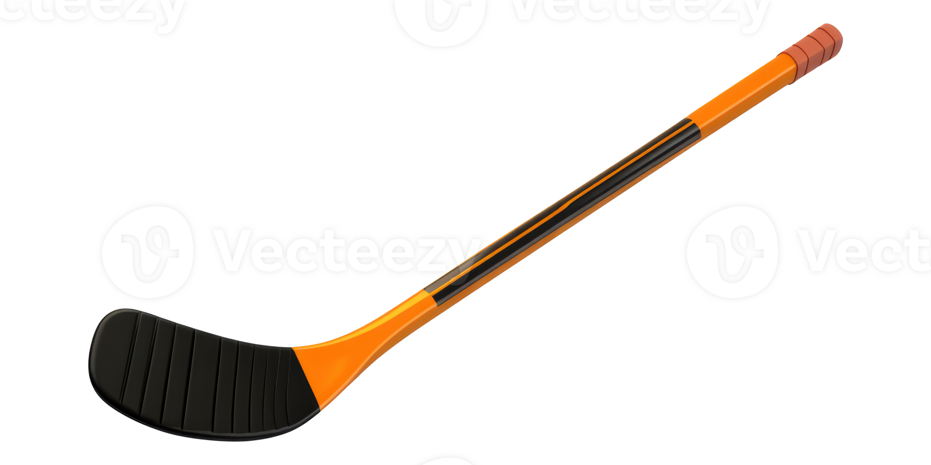 Orange and black hockey stick isolated on transparent background png