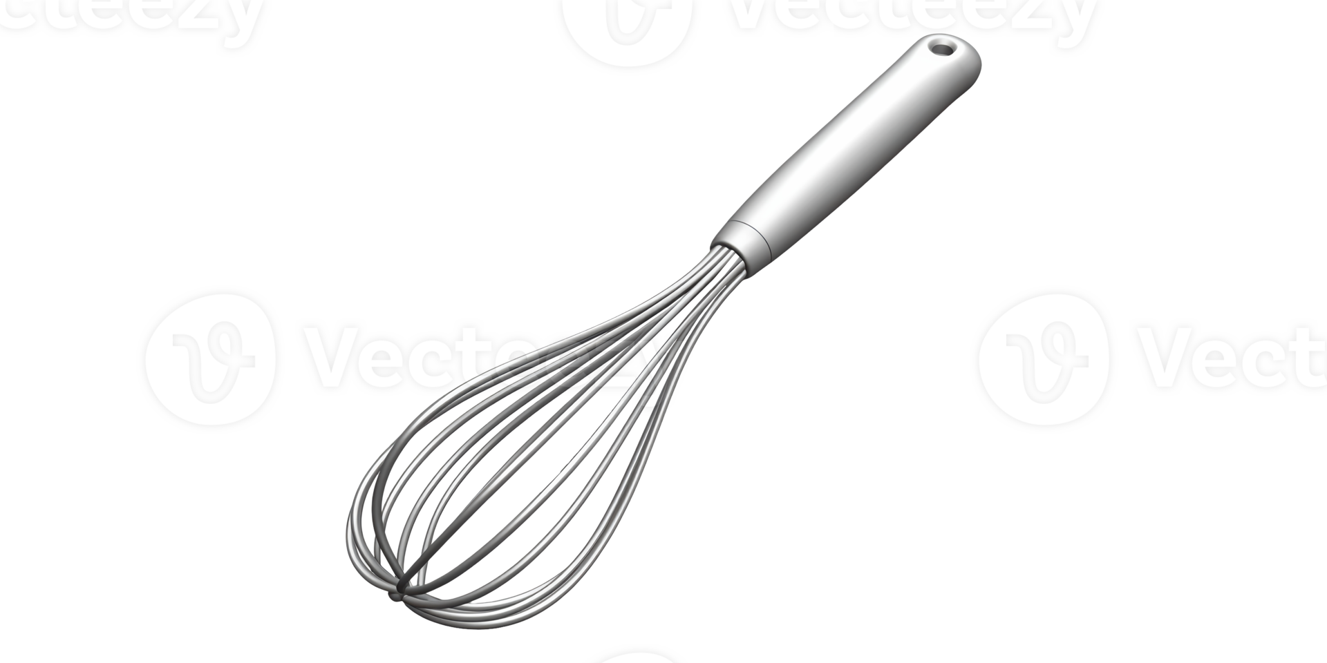 Metal whisk with plastic handle isolated on transparent background png