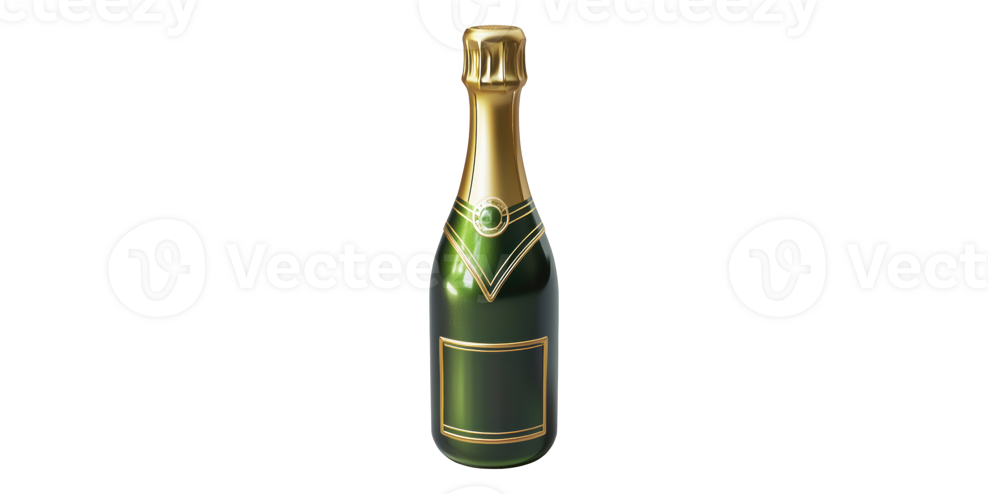 Champagne bottle with foil wrapper isolated on transparent background png