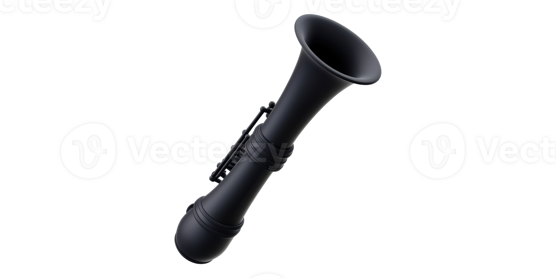 Black musical clarinet isolated on transparent background png