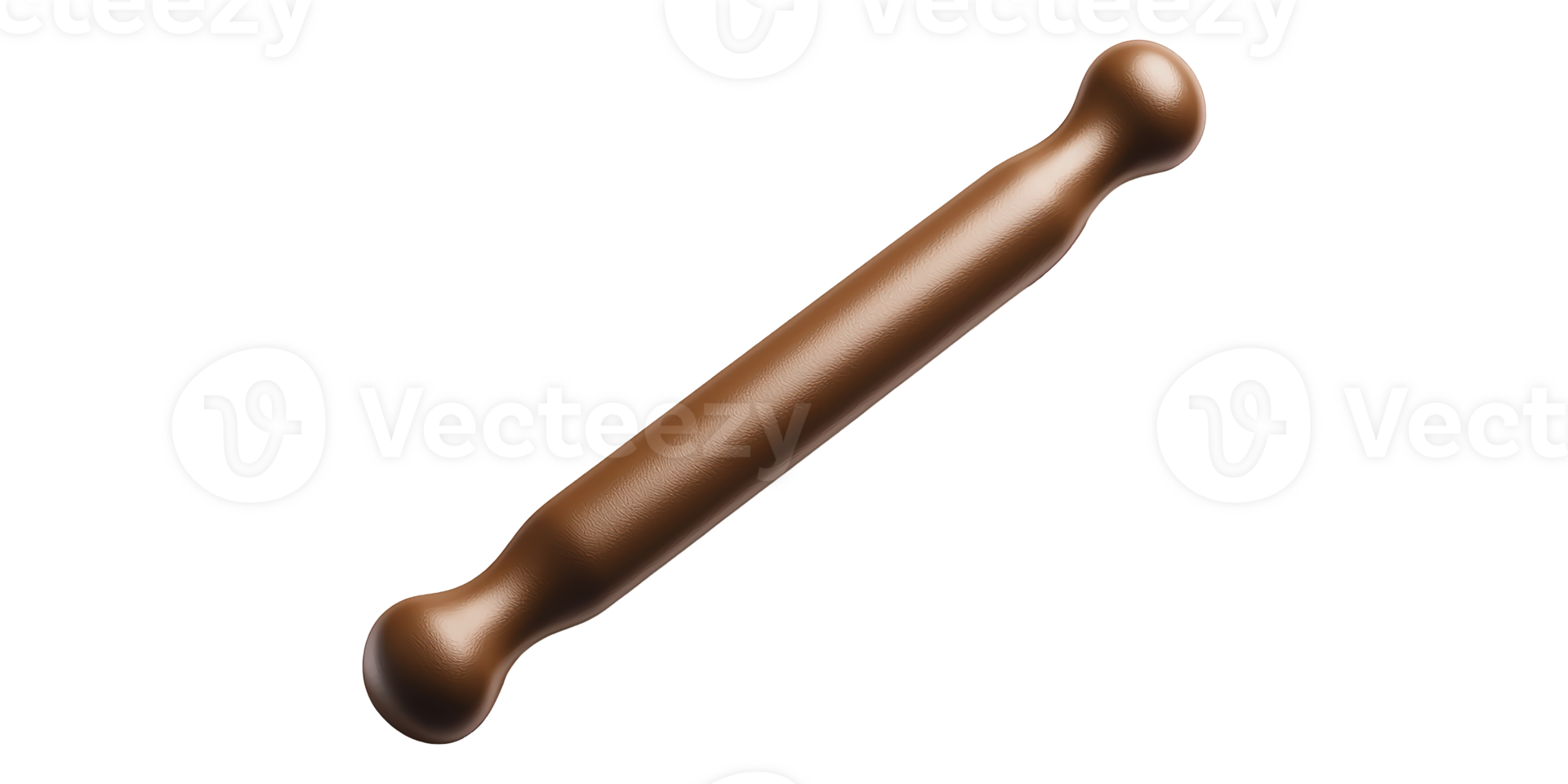 Brown plastic rolling pin isolated on transparent background png