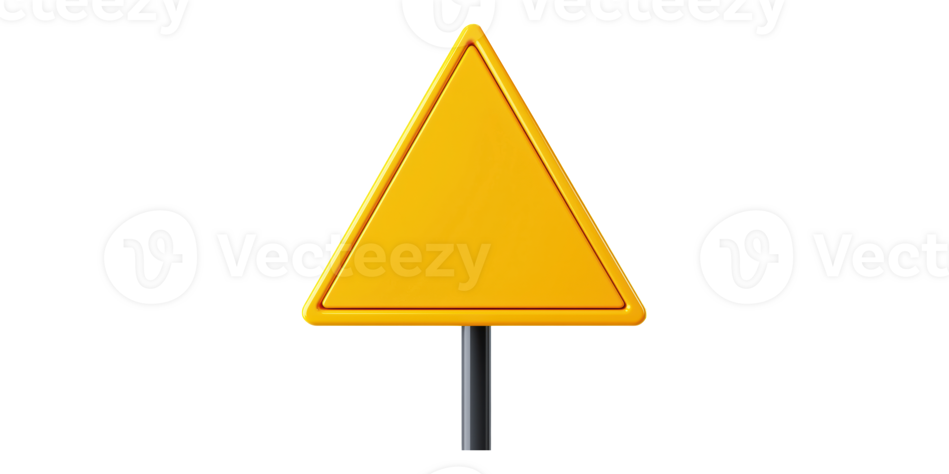 Yellow triangle warning sign isolated on transparent background png