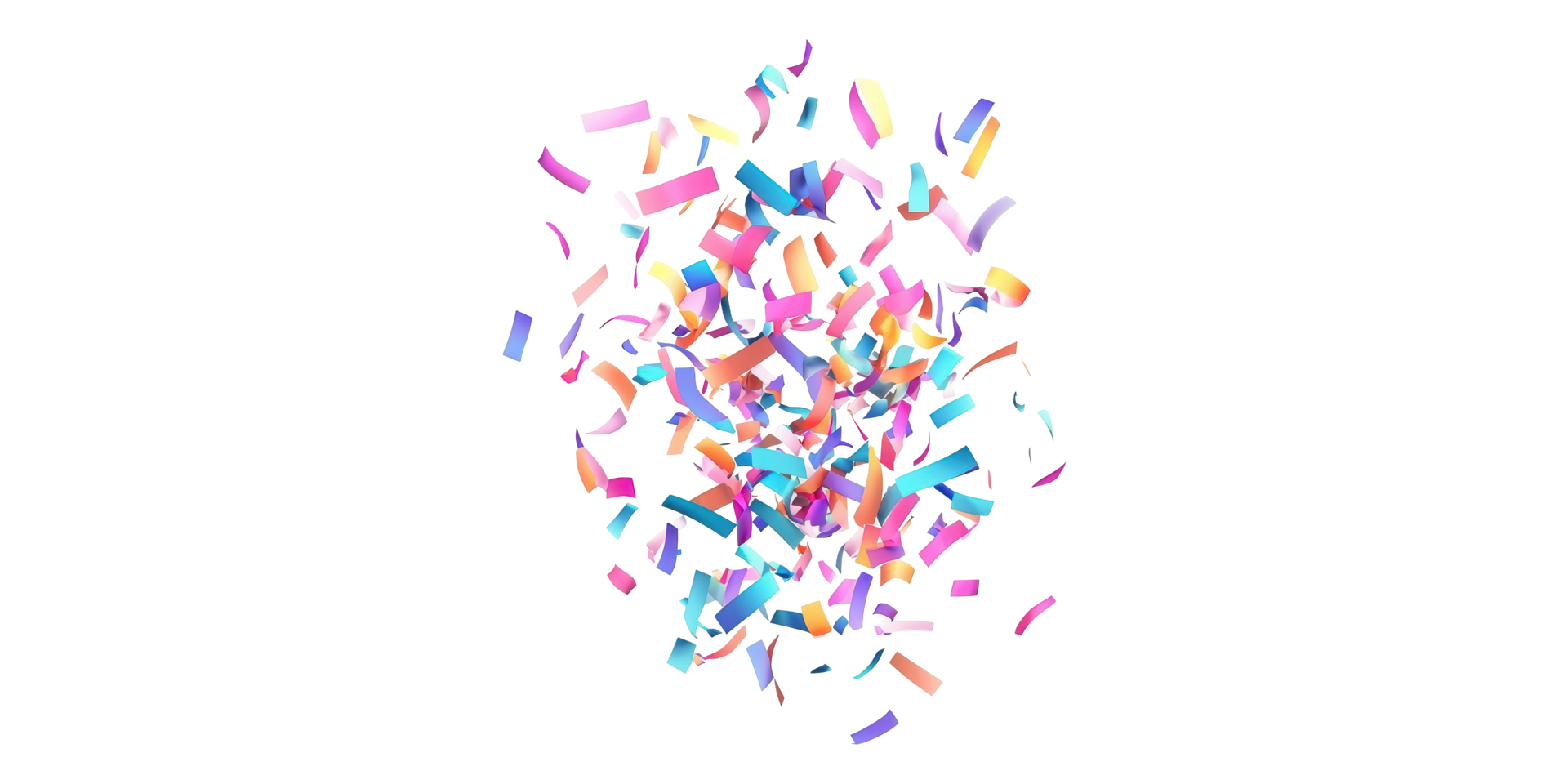 Colorful confetti shower isolated on transparent background png
