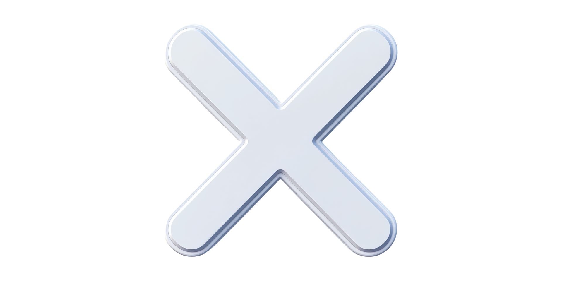 White 3d cross symbol isolated on transparent background png