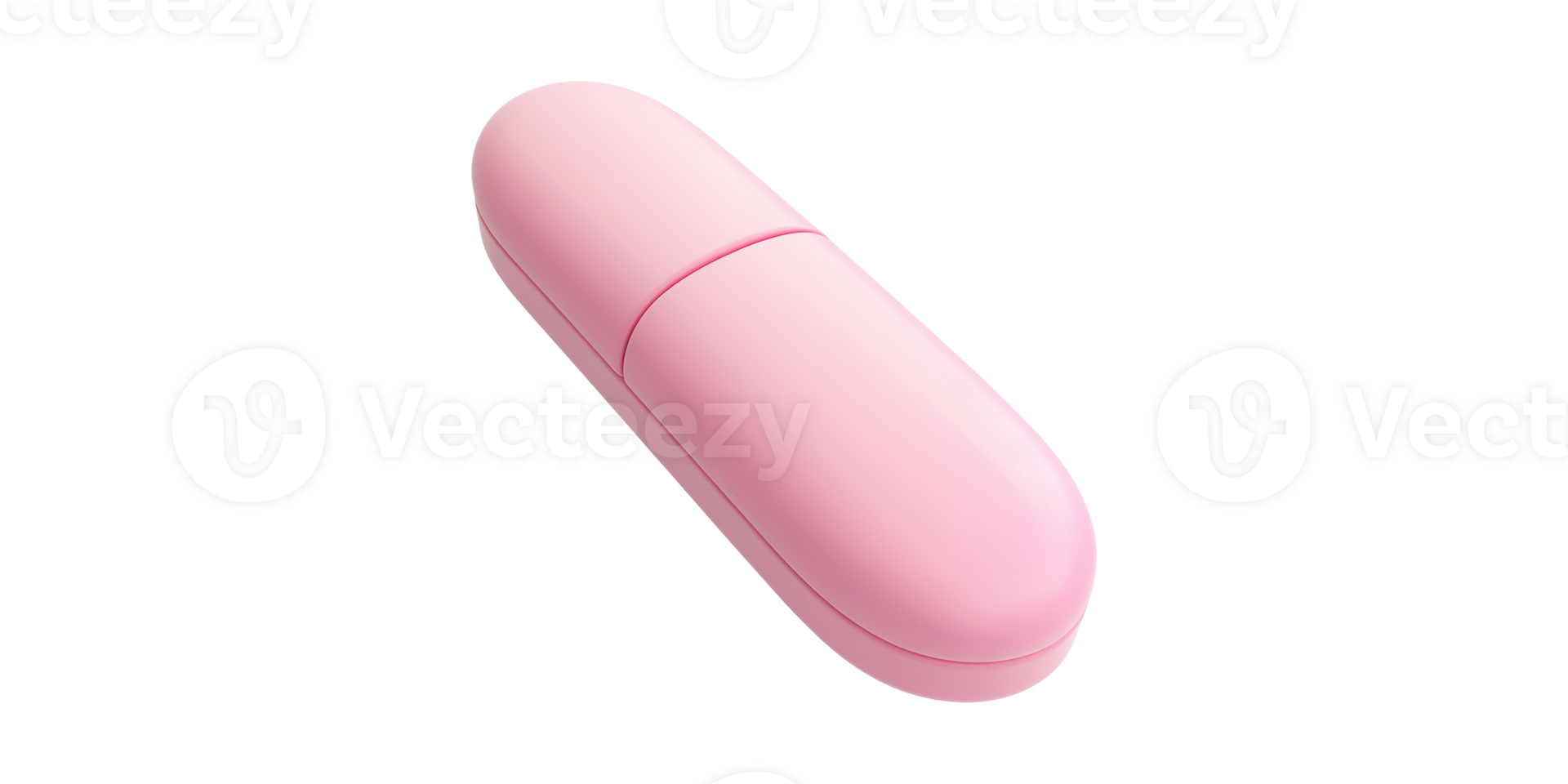 Pink capsule-shaped container isolated on transparent background png
