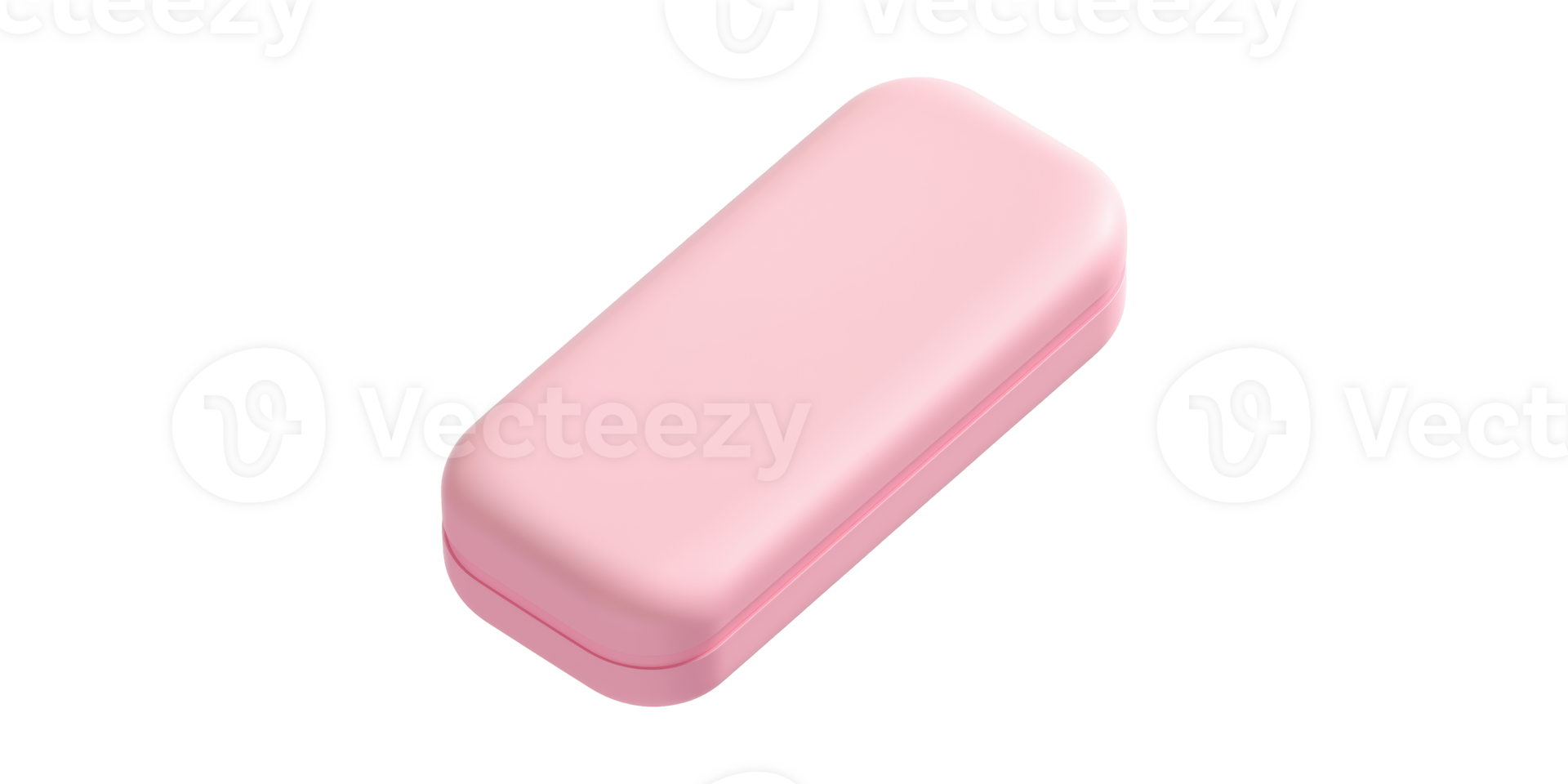 Pink rectangular case with rounded edges isolated on transparent background png