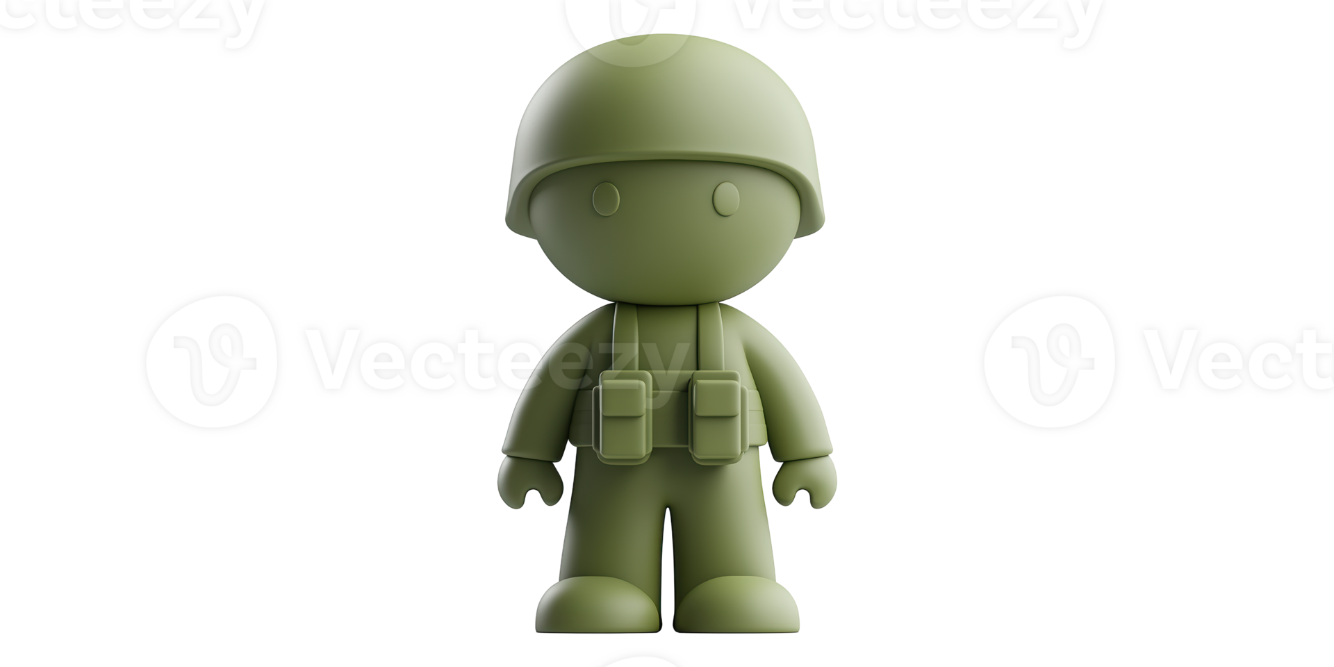 Green toy soldier figure isolated on transparent background png