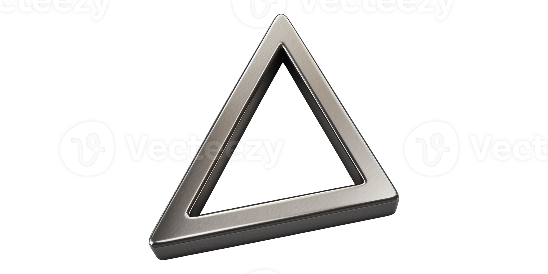 Metallic triangle frame isolated on transparent background png