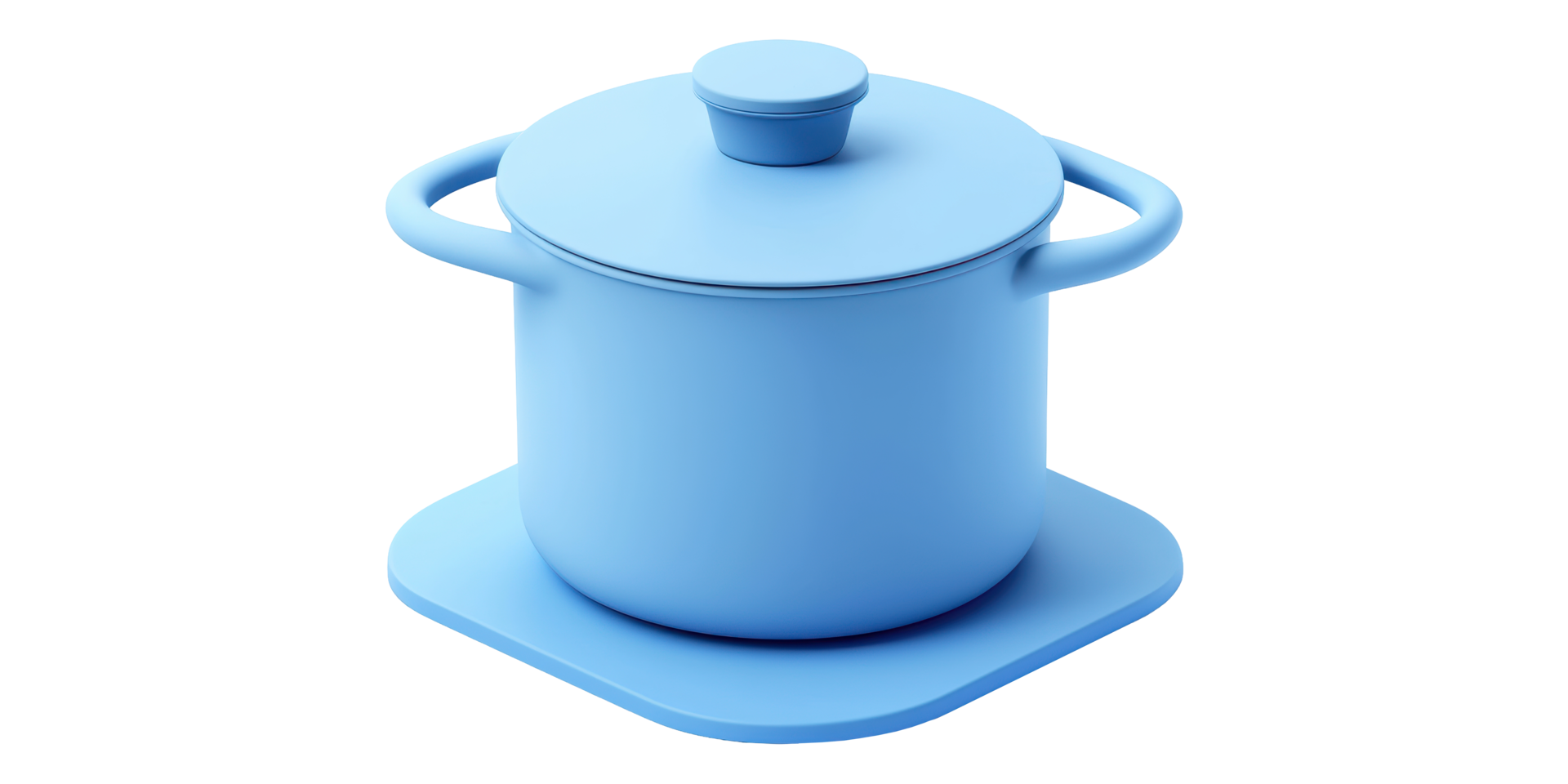 Blue cooking pot with lid isolated on transparent background png