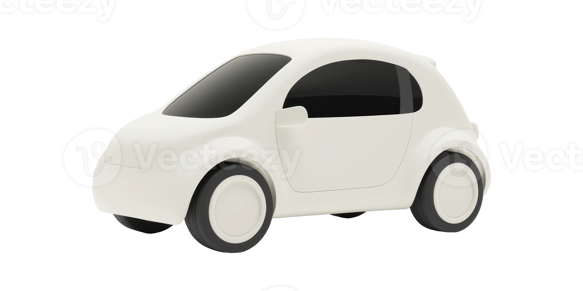 White toy car model isolated on transparent background png