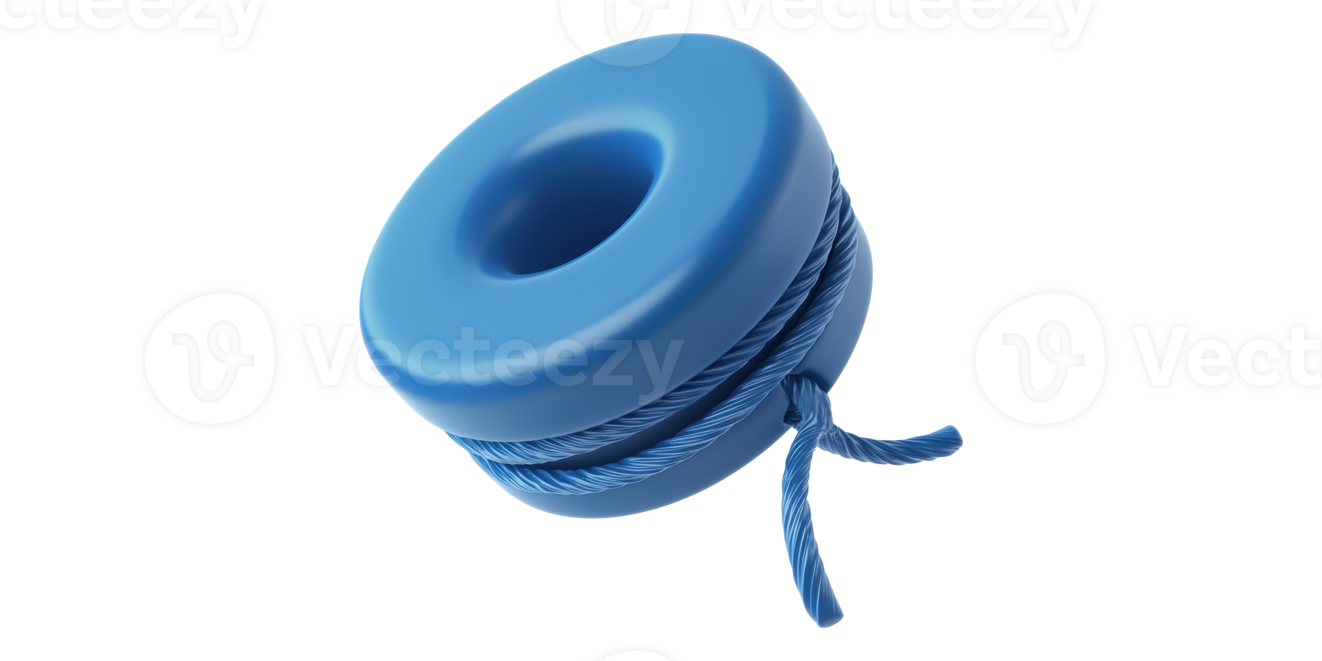 Blue yo-yo toy with string isolated on transparent background png