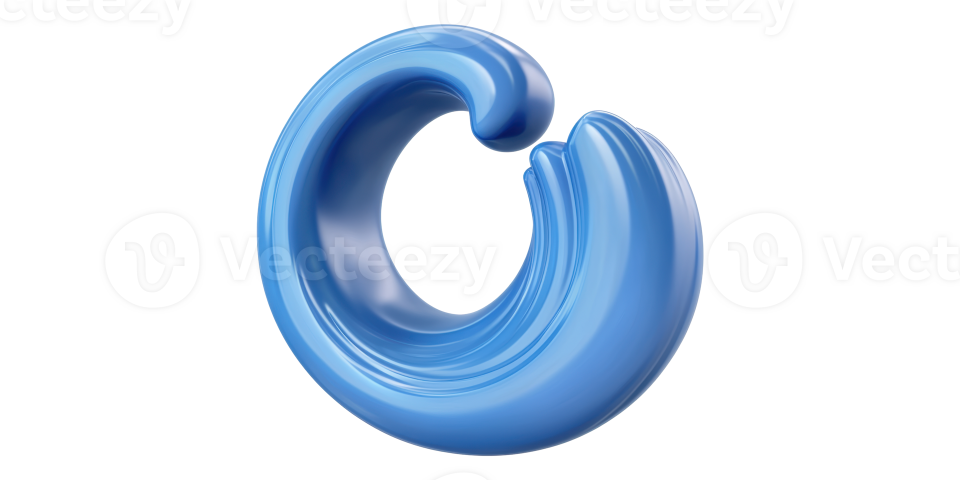 Abstract blue swirl shape isolated on transparent background png