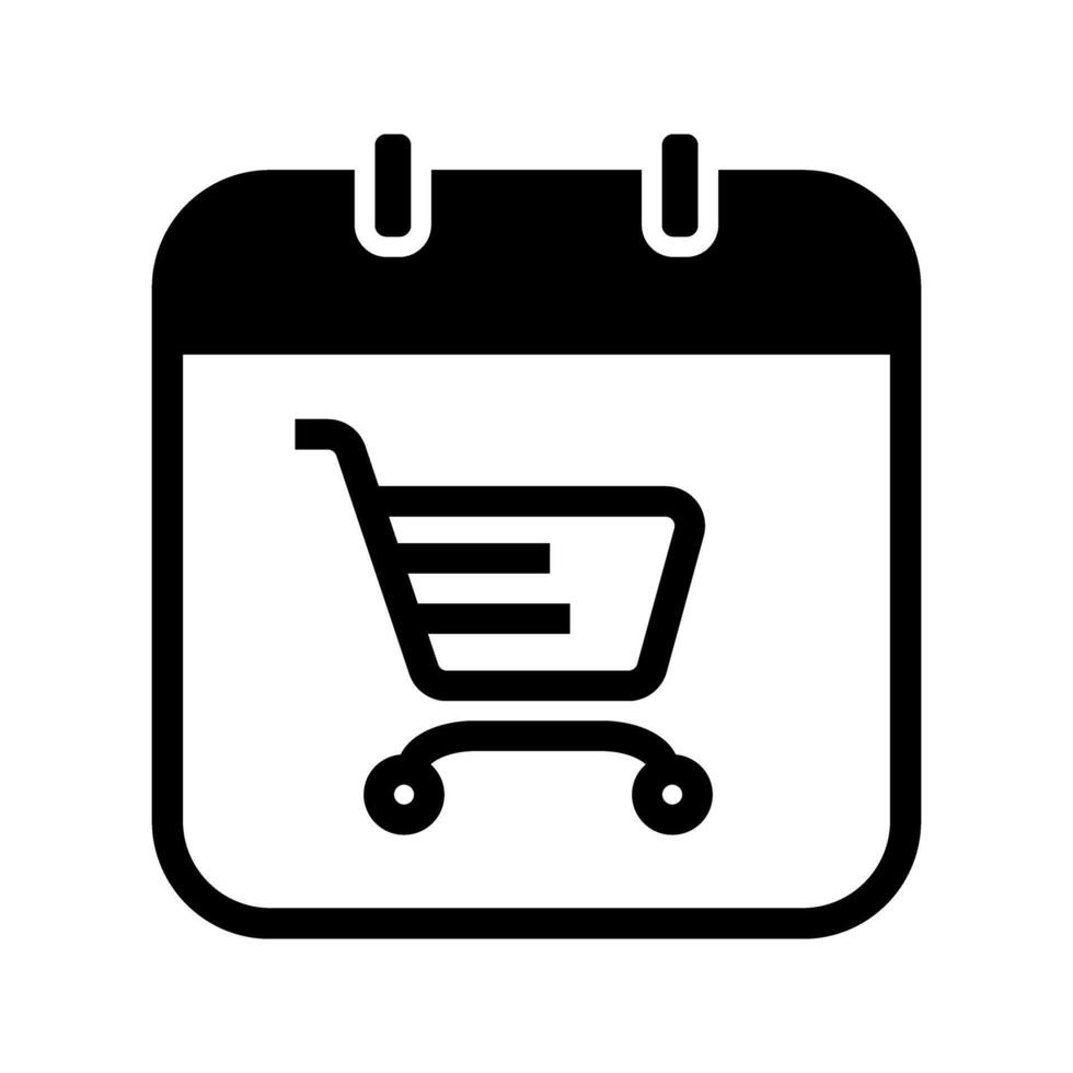 calendar with a shopping cart vector