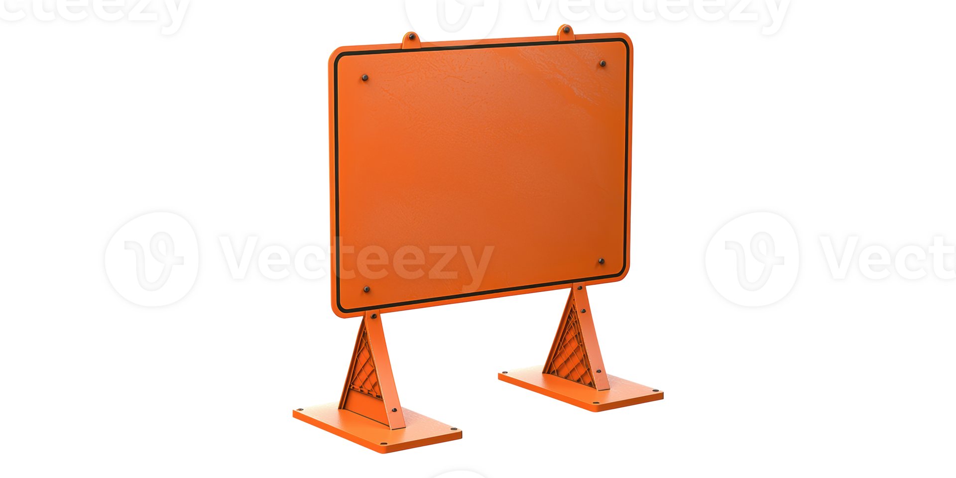 Orange traffic sign isolated on transparent background png