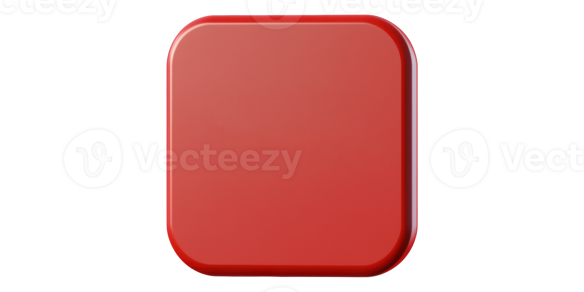 Square red button icon isolated on transparent background png