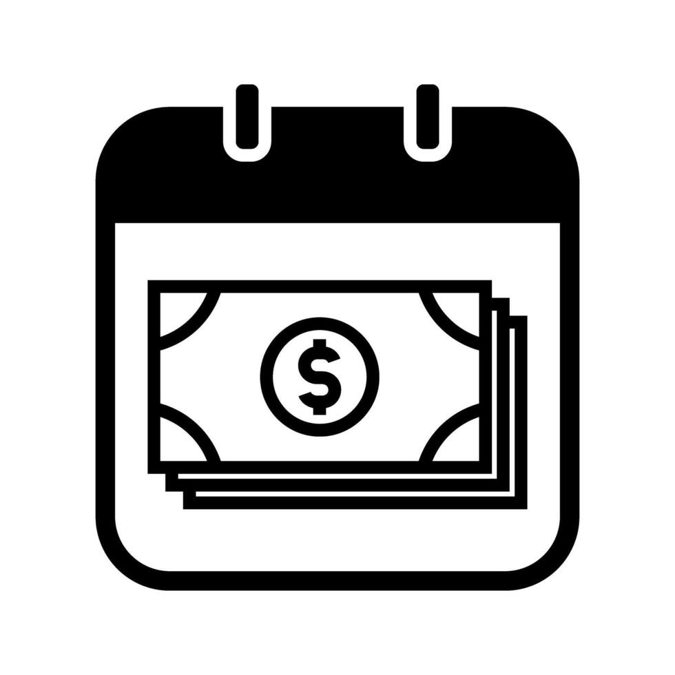 calendar with money icon vector